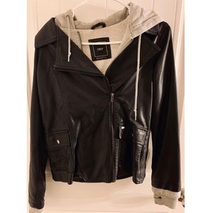 WOMENS OBEY BLACK LEATHER JACKET